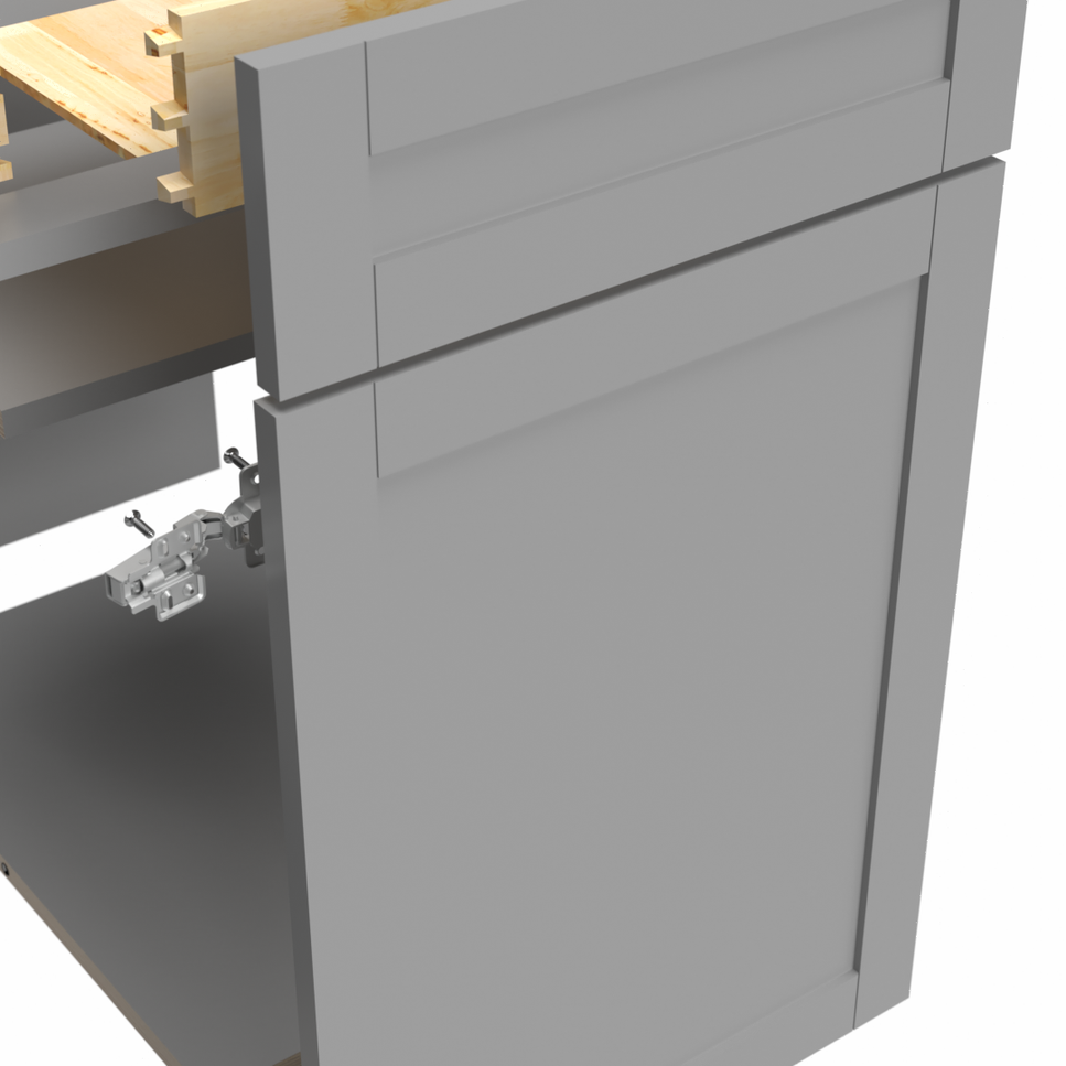 Exploded cabinet door view