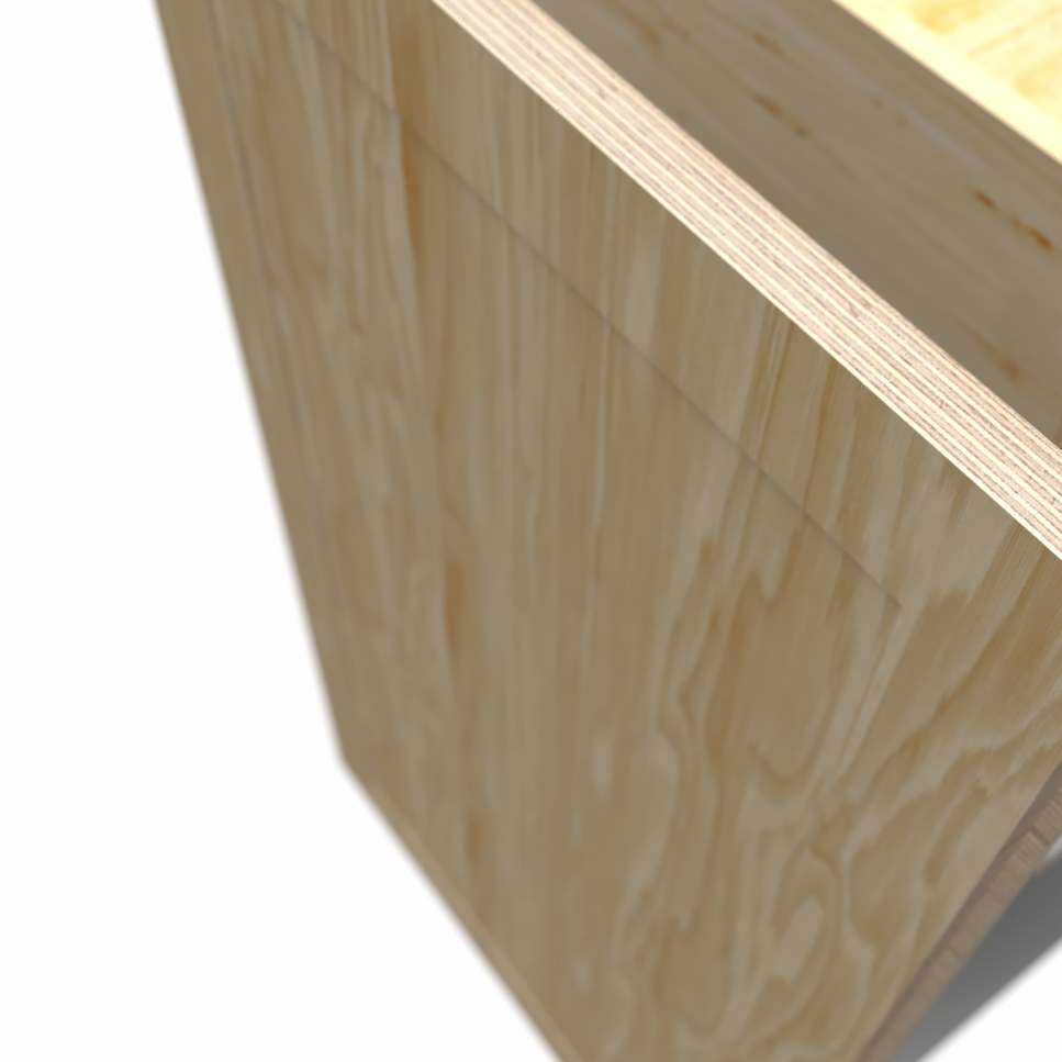 Exploded back of a cabinet