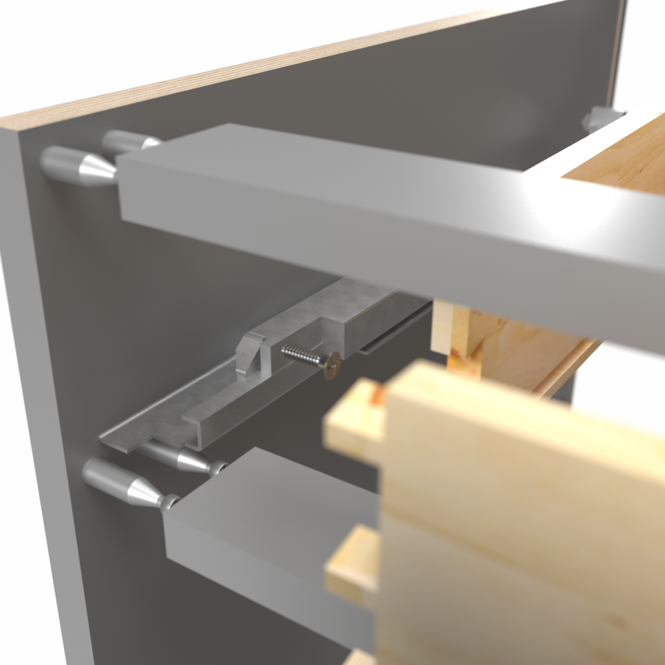 Exploded rail of a cabinet