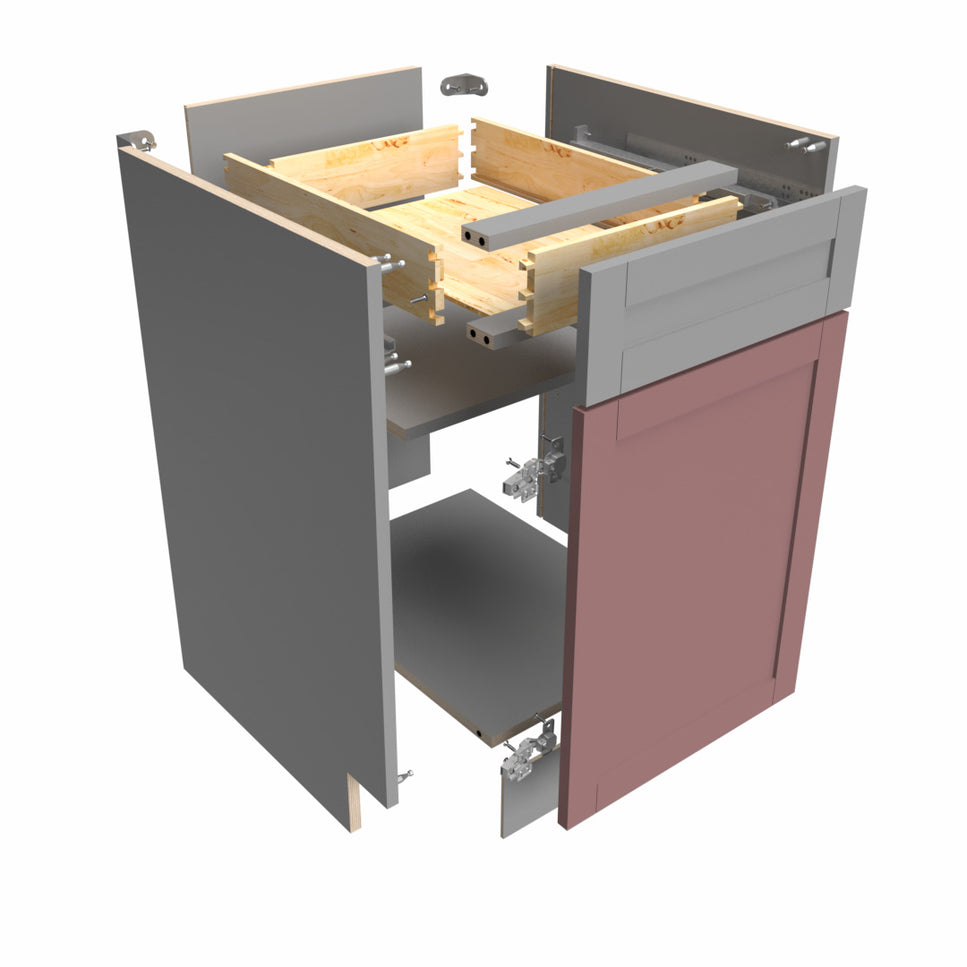 Disassembled cabinet door