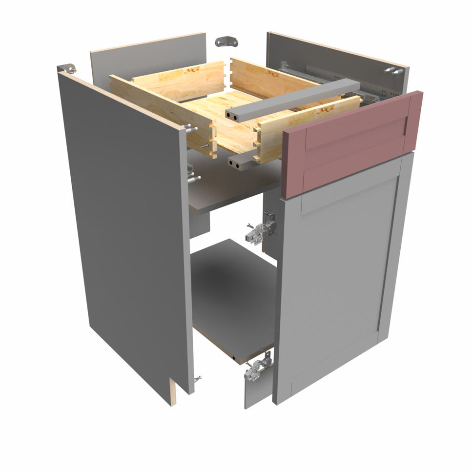 Disassembled cabinet drawer
