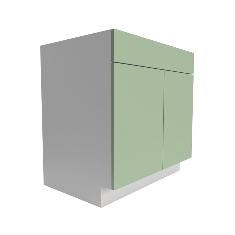 Green Flat Cabinet - Left Side View