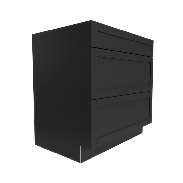 RTA Espresso base 3-drawer shaker cabinet