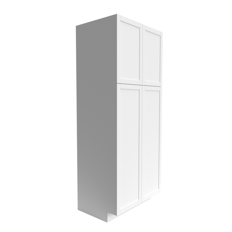 a white cabinet with four doors on a white background
