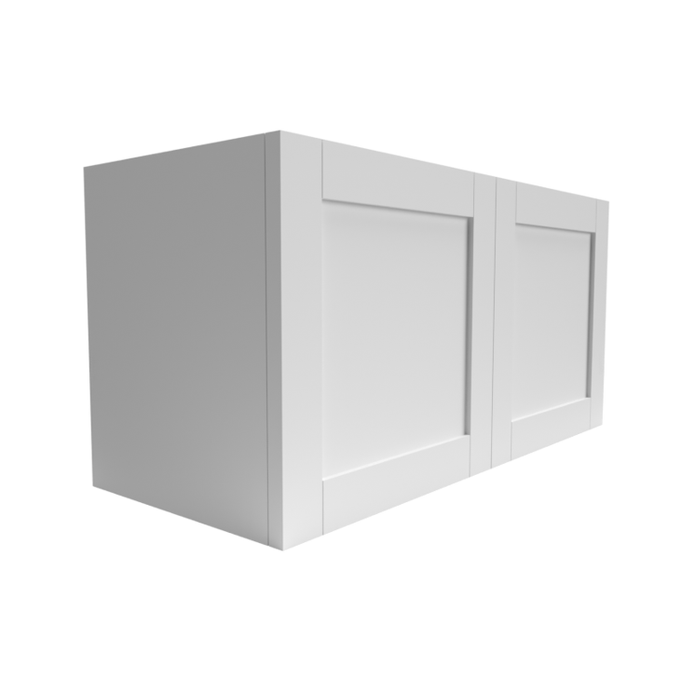 a white cabinet with two doors on a white background