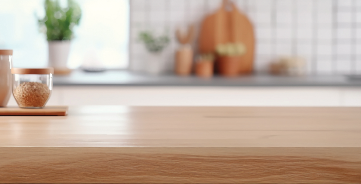2″ thick butcher block countertops.