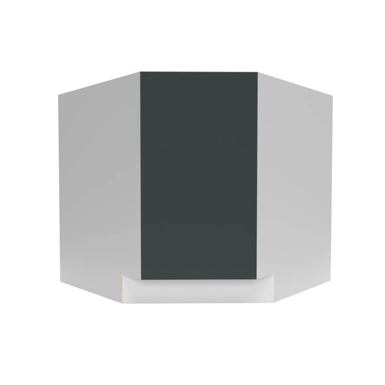A Manhattan Shadow Grey base diagonal corner 1-door RTA cabinet