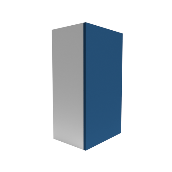 a blue and white box 