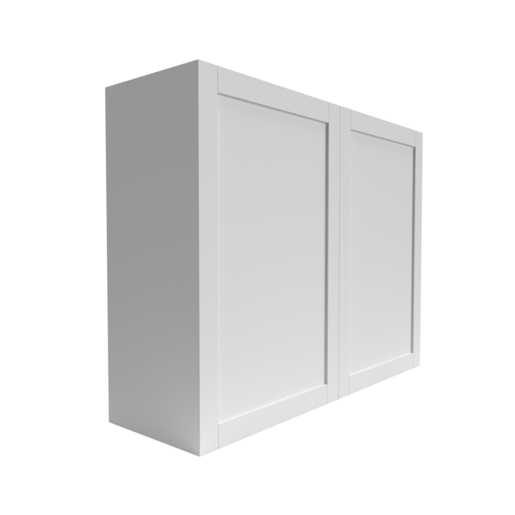 a white cabinet with two doors on a white background